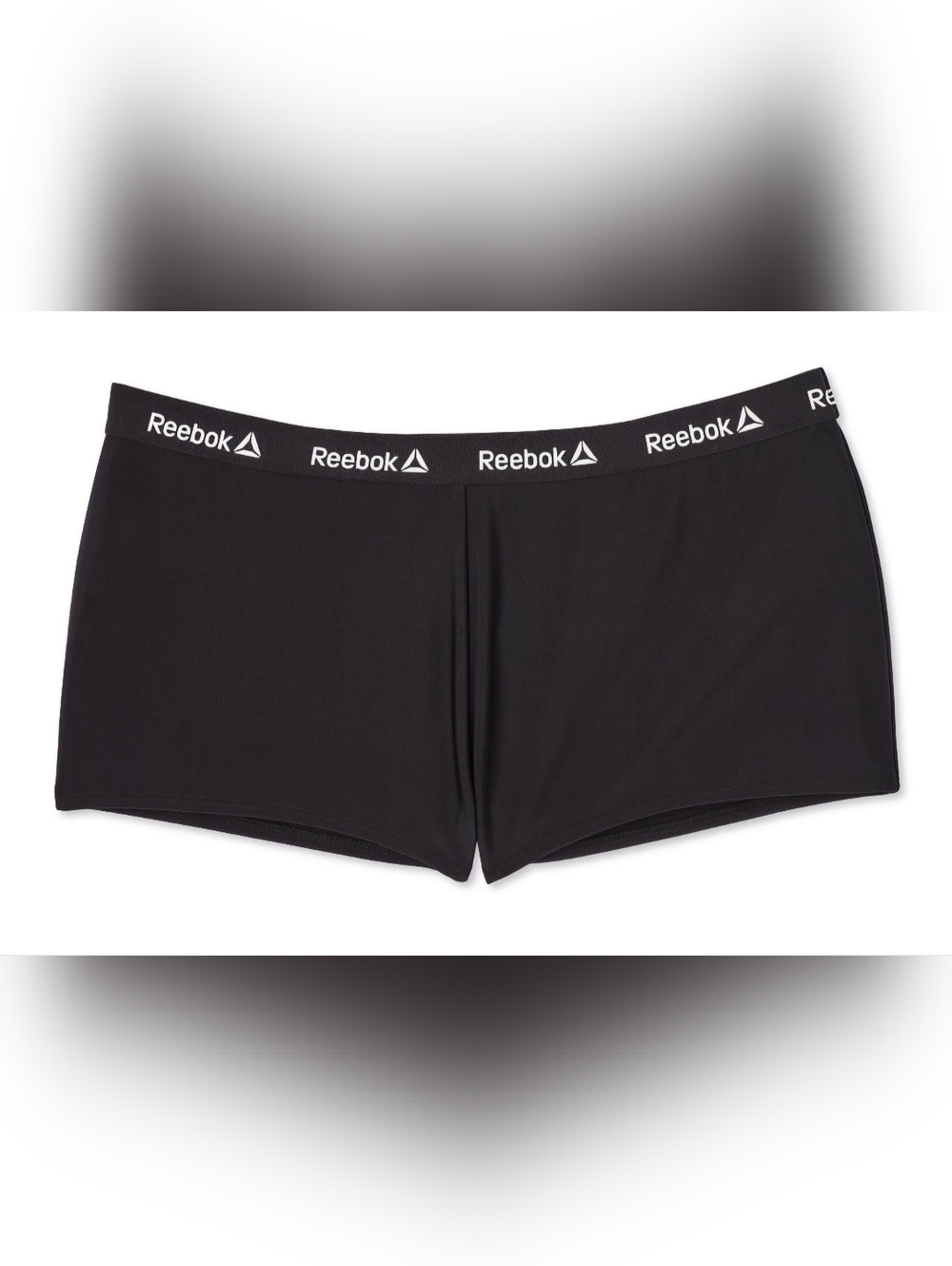 Reebok Women's Logo Waistband Swim Boyshorts quick-dry fabric & UPF 50+ Protect